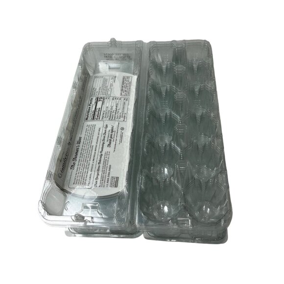 Lot of 5 Plastic, Empty Reusable Egg Cartons Tri-Fold Containers for One Dozen - Picture 3 of 4